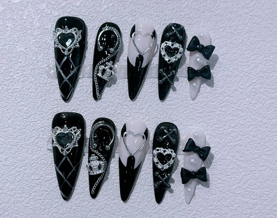 Handmade Press-On Nails - Shadow & Light